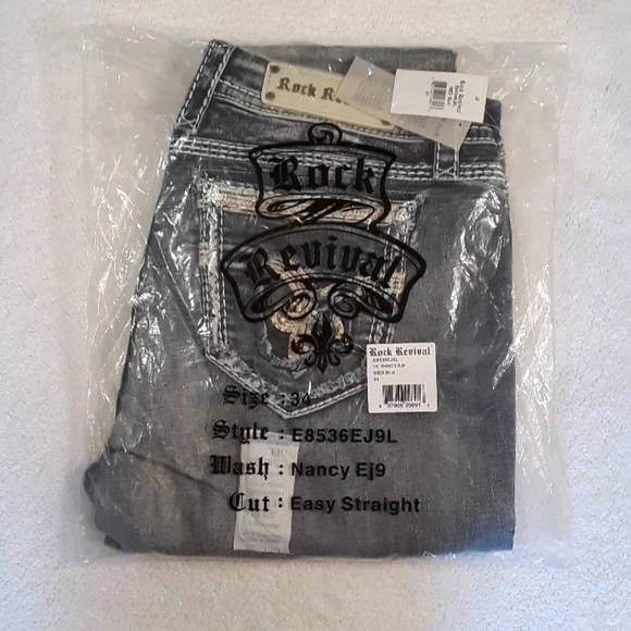 🆕️Rock Revival Easy Straight Jeans. Women's Plus Size: Waist 34x34 Inseam. - Picture 7 of 13